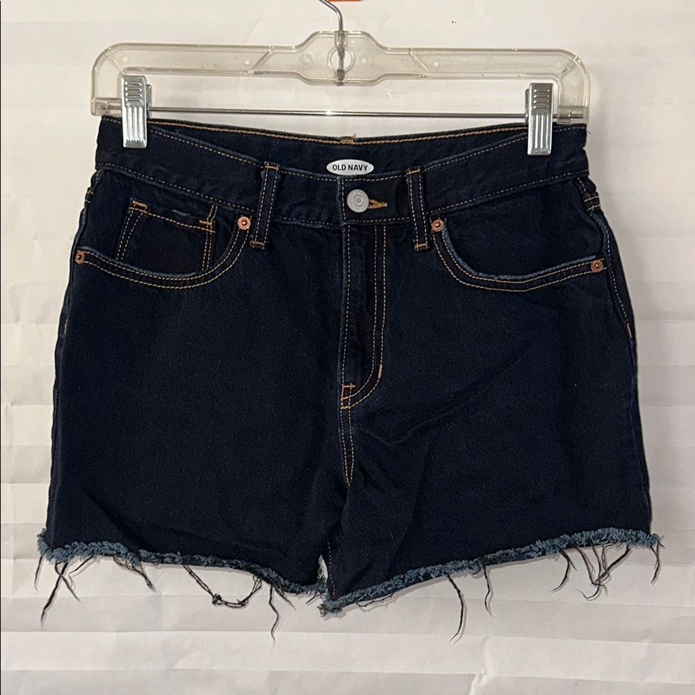 Old Navy Girls Cutoff Denim Shorts Dark Wash Size 16 Distressed Jean Shorts